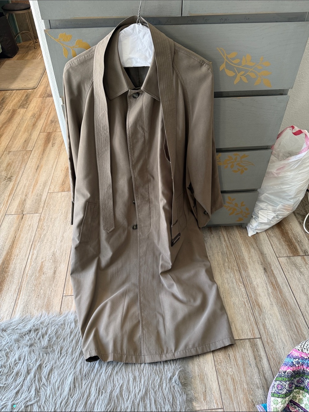 Ralph Lauren Taupe/Brown Long Trench Coat with Belt